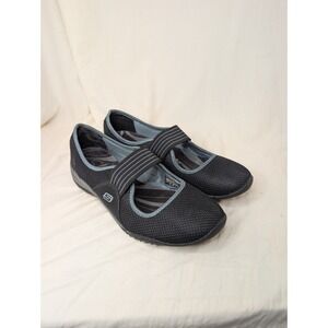 Skechers Black Flats Comfort Shoes Elastic Strap Women's size 8.5